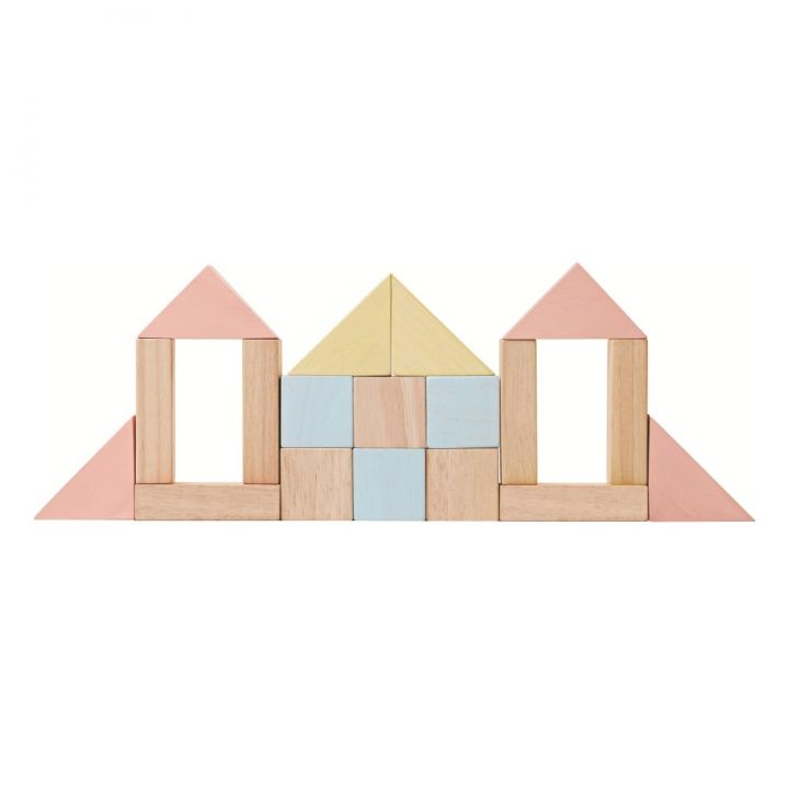 Plan Toys Holzklötze Bausteine Pastell 40-teilig