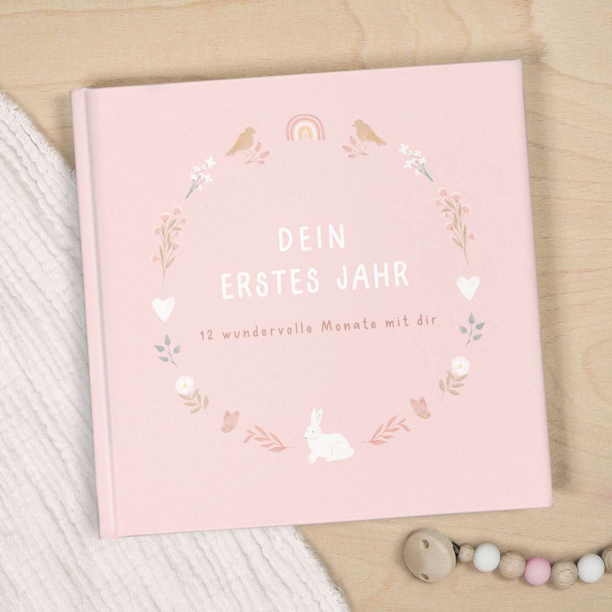 Mintkind Babytagebuch "Dein erstes Jahr" Blumen rosa