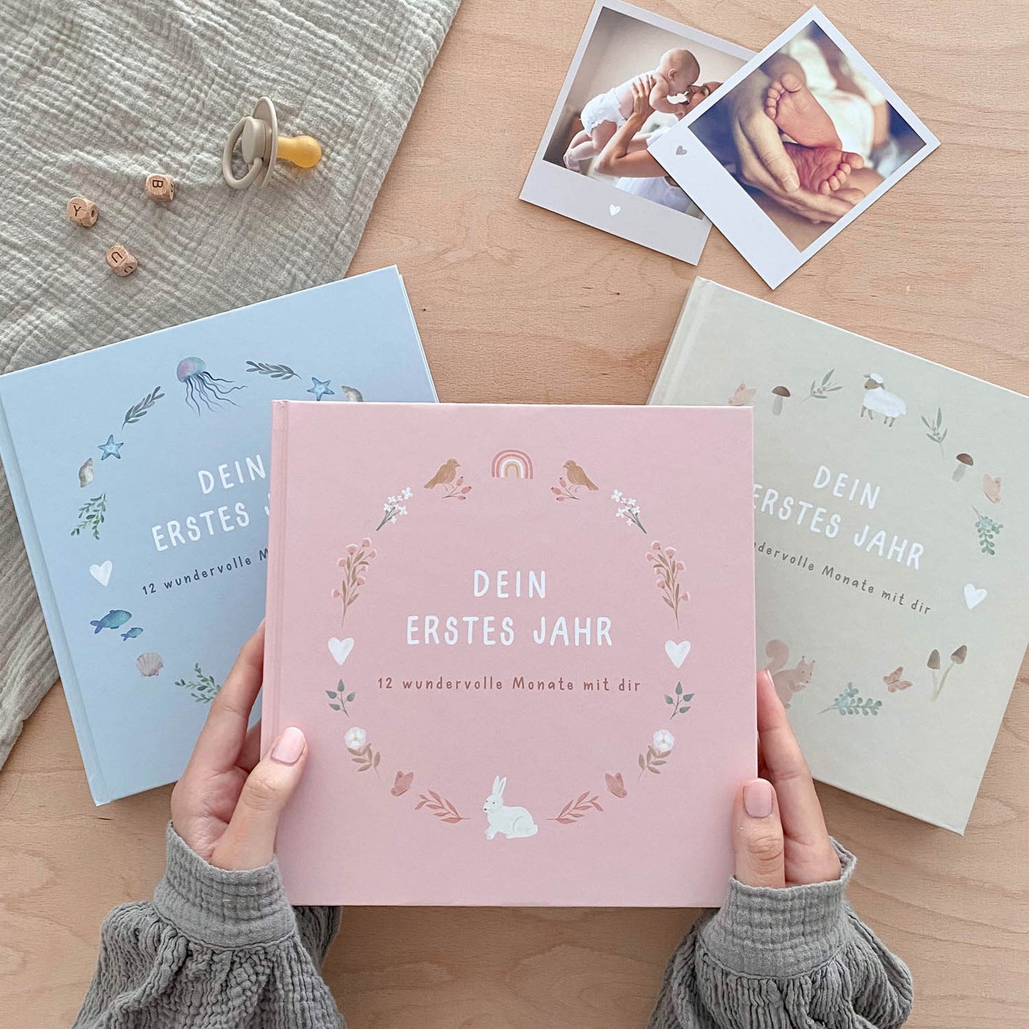 Mintkind Babytagebuch "Dein erstes Jahr" Blumen rosa