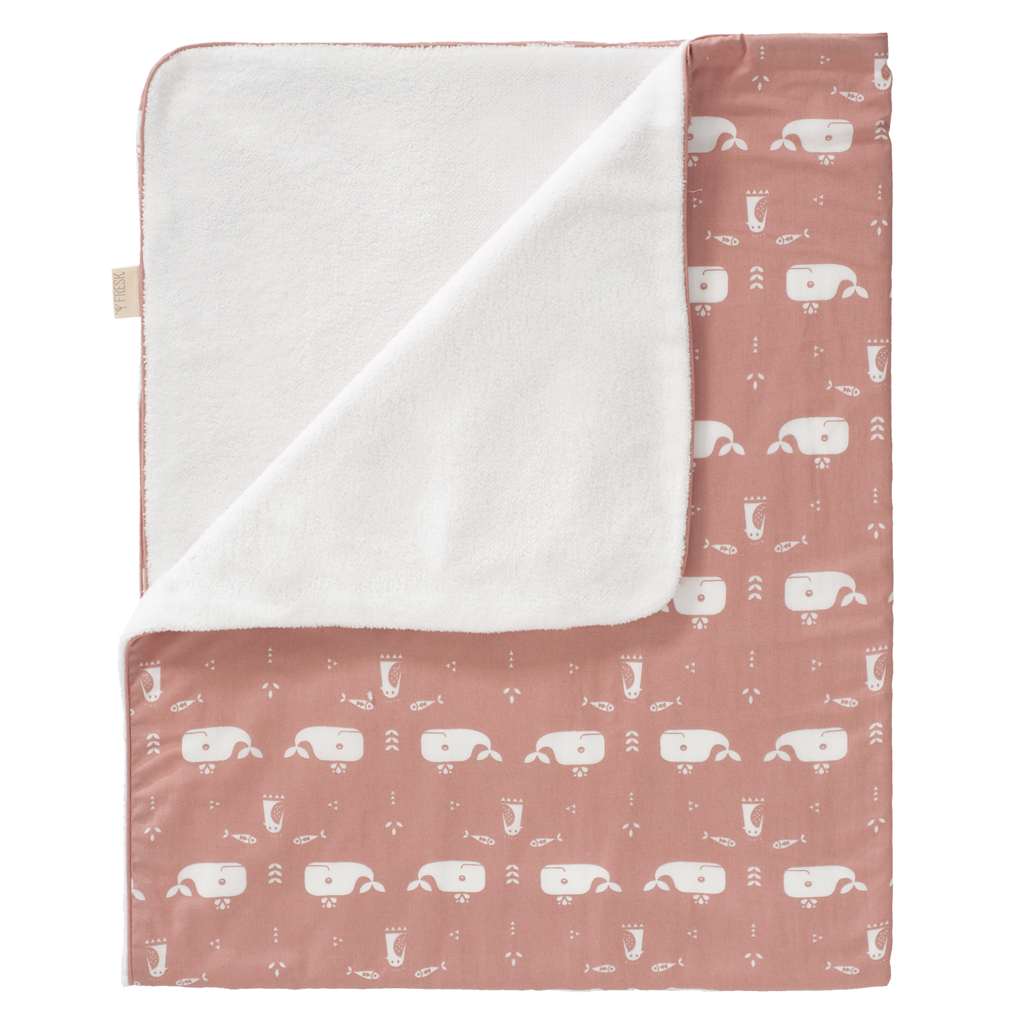Fresk Babydecke rosa mit Walen 80cmx100cm