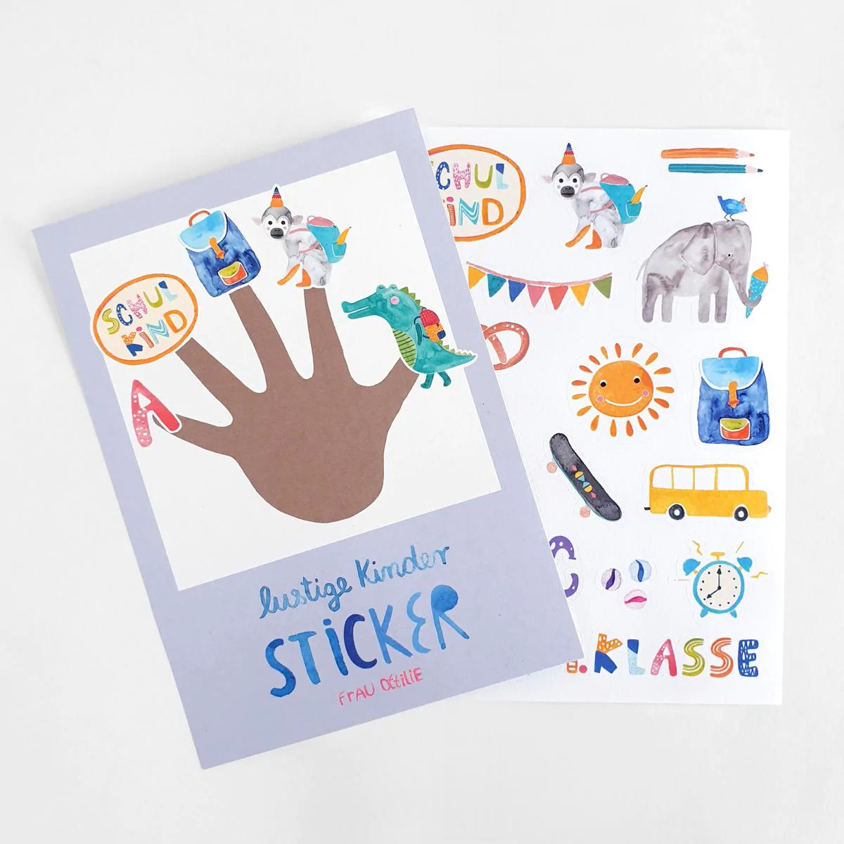 Frau Ottilies lustige Kindersticker Einschulung