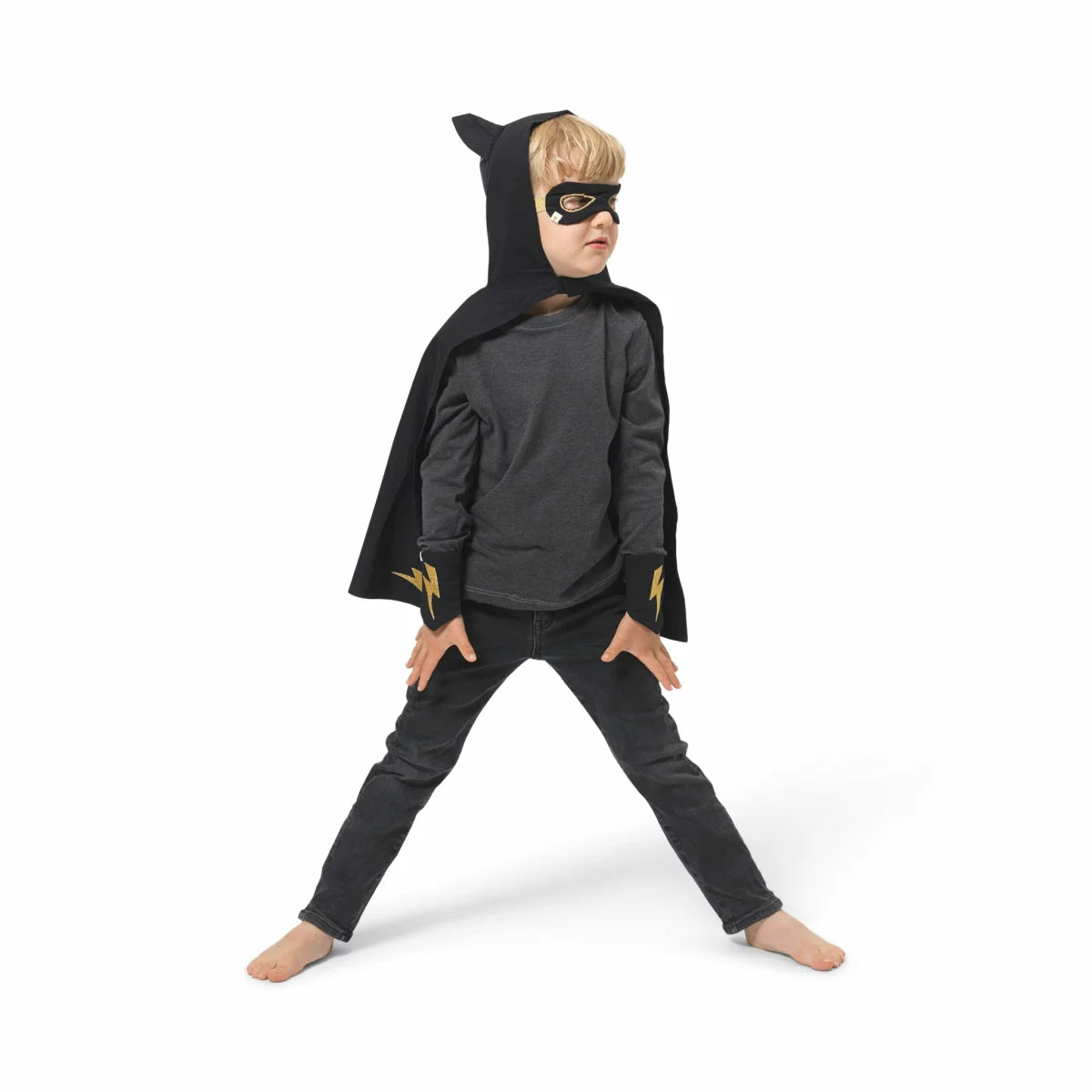 Fabelab Kostüm, Superheld/in, schwarz, 3-6 Jahre