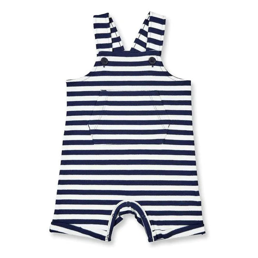 Sense Organics Fabio Baby Short Sweat Latzhose navy stripes