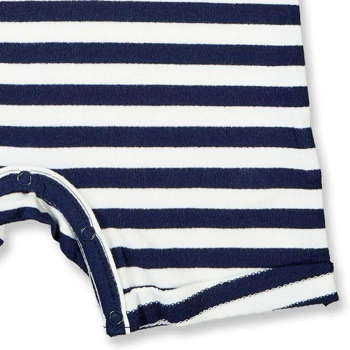 Sense Organics Fabio Baby Short Sweat Latzhose navy stripes