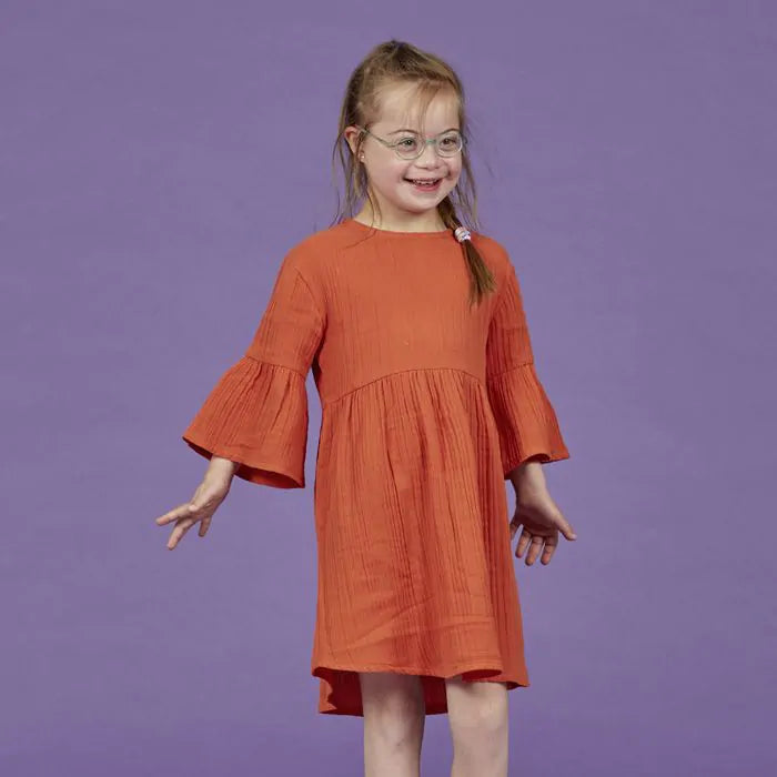 Sense Organics Uma Kleid Musselin rusty red